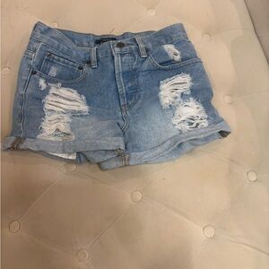 Forever 21 Light Blue Distressed Jean Shorts Sz 24